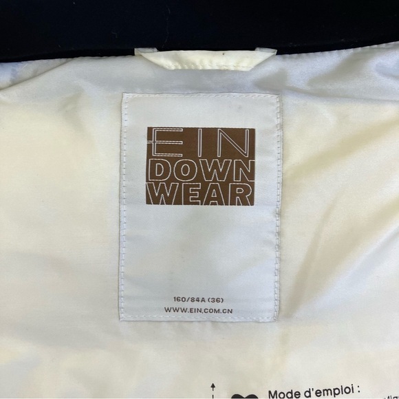 EIN Down Filled Hooded Vest & Scuba Jacket 2in1 Twofer Black Lace Zip-up 36 / XS - Picture 11 of 16